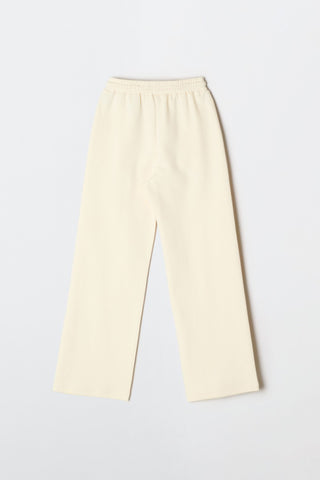 Women Soft Cotton Wide Sweatpants - Cream