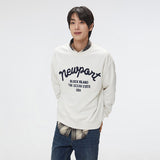 SPAO Men Long Sleeve Embroidered Pullover SPMWF23C61 Light Melange GR
