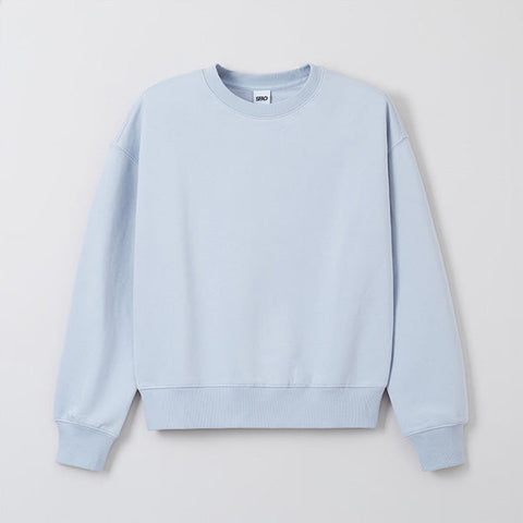 Women Long Sleeve Basic Pullover - L/Blue
