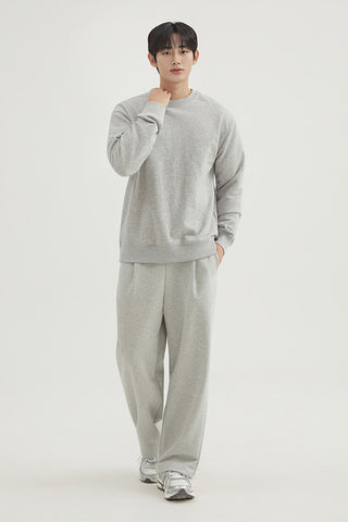 Men Long Sleeve Regular Fit Pullover - Melange Grey