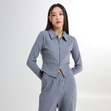 SPAO Women Long Sleeve Zip Up Cardigan SPMZE37G02 Grey