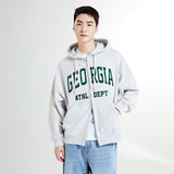 SPAO Men Long Sleeve Zip Up Hoodie SPMZE4TC41 Light Melange Grey