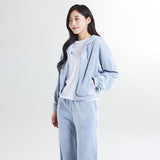 SPAO Women Long Sleeve Corduroy Crop Jacket SPMZE4TG30 Powder Blue