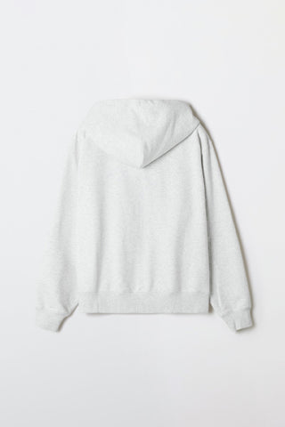 Men Long Sleeve 2-Way Zip-Up French Terry Hoodie - Oatmeal