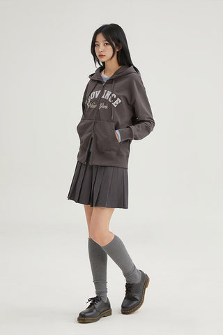 Women Long Sleeve Zip-Up Hooded Jacket