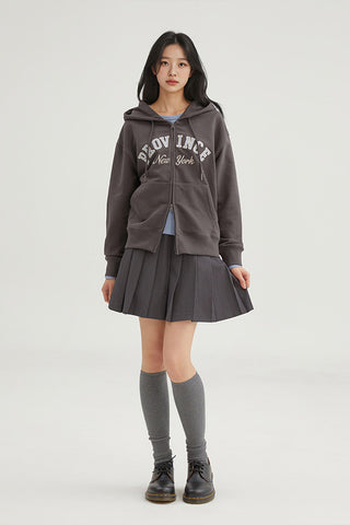 Women Long Sleeve Zip-Up Hooded Jacket