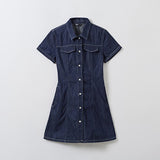 SPAO Women Short Sleeve Denim Dress SPOJE26G02 Navy