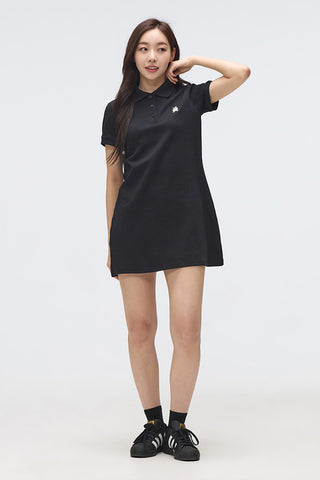 Women Short Sleeve Woodie Collared Dress
