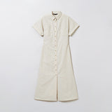 SPAO Women Short Sleeve Shirt Dress SPOWE37W06 Light beige