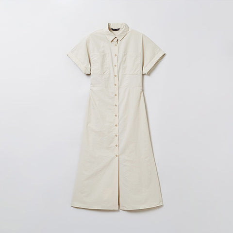 SPAO Women Short Sleeve Shirt Dress SPOWE37W06 Light beige