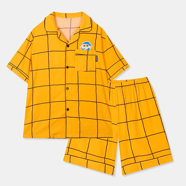SPAO Unisex Short Sleeve Shin Chan Pyjamas SPPPD37U06 Yellow