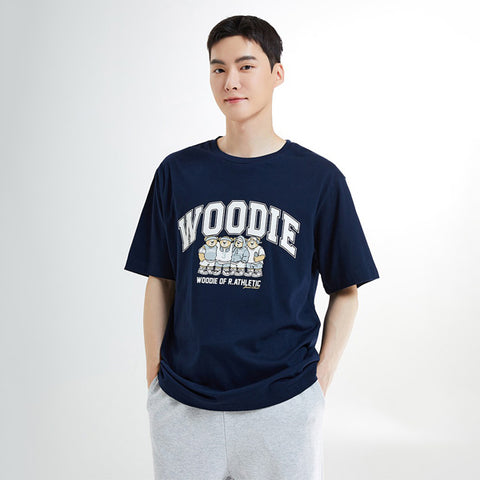 SPAO Men Short Sleeve Woodie Tee SPRPE24C53 Navy