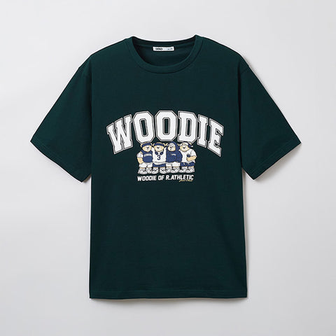 SPAO Men Short Sleeve Woodie Tee SPRPE24C53 Hunter