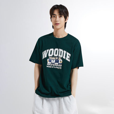 SPAO Men Short Sleeve Woodie Tee SPRPE24C53 Hunter