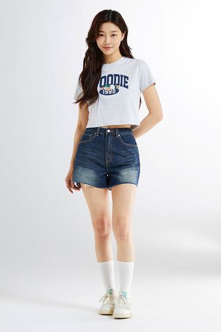 SPAO Women Short Sleeve Woodie Crop Tee