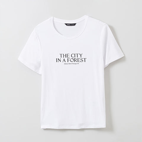 SPAO Women Short Sleeve Letter Tee SPRPE24W02 White