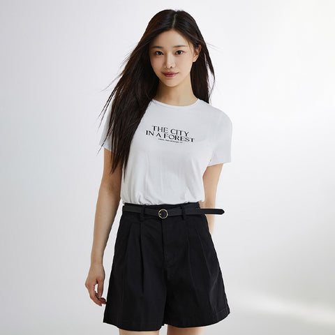 SPAO Women Short Sleeve Letter Tee SPRPE24W02 White