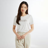 SPAO Women Short Sleeve Letter Tee SPRPE24W02 Off White