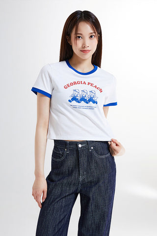 SPAO Women Short Sleeve Bread Girl Crop Tee