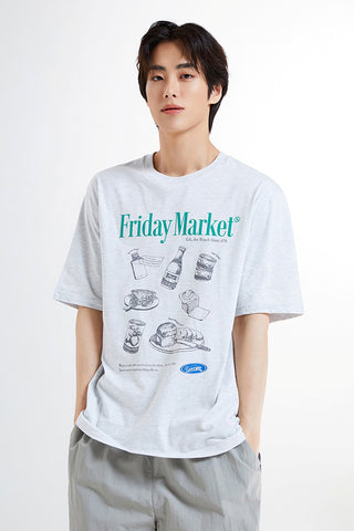 SPAO Men Short Sleeve Friday Market Tee