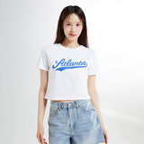 SPAO Women Short Sleeve Raglan Crop Tee SPRPE37G64 Navy