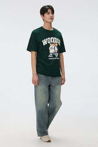 SPAO Men Short Sleeve Woodie Tee - Hunter