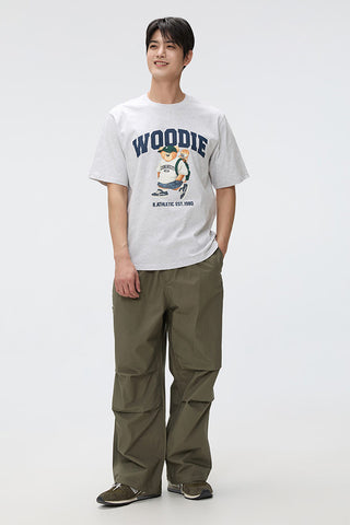 SPAO Men Short Sleeve Woodie Tee - Light Melange GR
