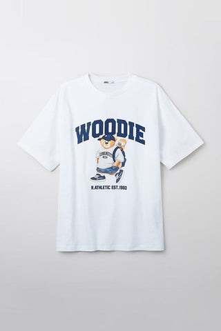SPAO Men Short Sleeve Woodie Tee - White