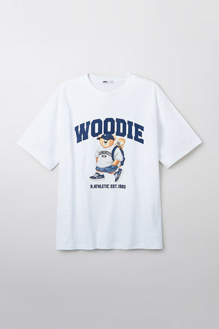 SPAO Men Short Sleeve Woodie Tee - White