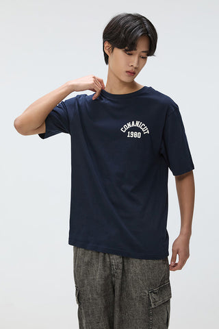 Men Short Sleeve Conanicut Woodie Tee - Navy