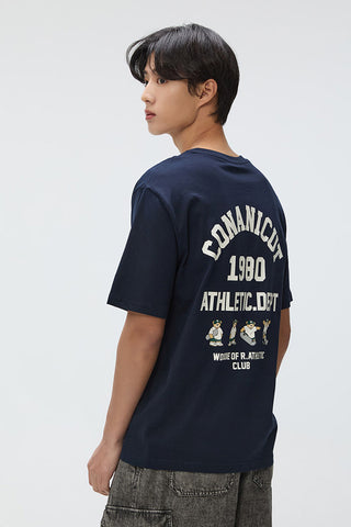 Men Short Sleeve Conanicut Woodie Tee - Navy