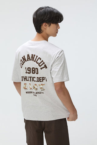 Men Short Sleeve Conanicut Woodie Tee - Light Melange GR