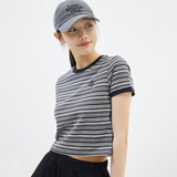 SPAO Women Short Sleeve Crop Stripe Tee SPRSD37G02