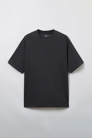 SPAO Men Short Sleeve Loose Fit Tee - Charcoal