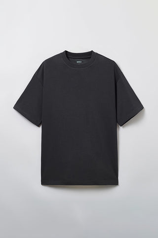 SPAO Men Short Sleeve Loose Fit Tee - Charcoal