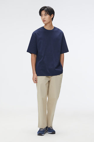 Men Short Sleeve Overfit Tee - Navy