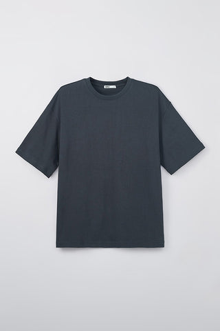 Men Short Sleeve Overfit Tee - Charcoal