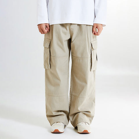 SPAO Men Cargo Wide Pants SPTCE4VC05 Khaki