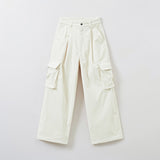 SPAO Women Wide Corduroy Cargo Pants SPTCE4VG11 Ivory