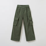 SPAO Women Wide Corduroy Cargo Pants SPTCE4VG11 Khaki