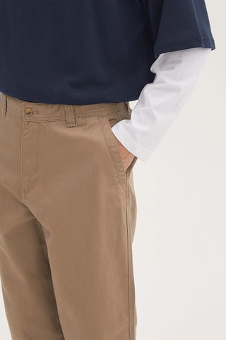 Men Wide Chino Pants - D/Beige