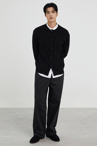 Men Wide Chino Pants - Charcoal
