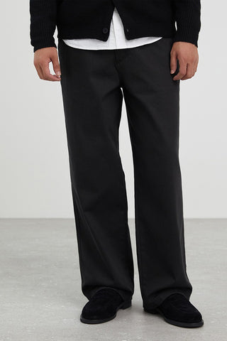 Men Wide Chino Pants - Charcoal