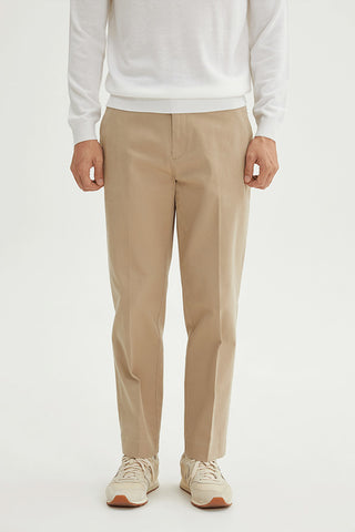 Men Tapered Chino Pants - Beige