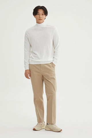 Men Tapered Chino Pants - Beige