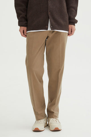 Men Tapered Chino Pants - D/Beige