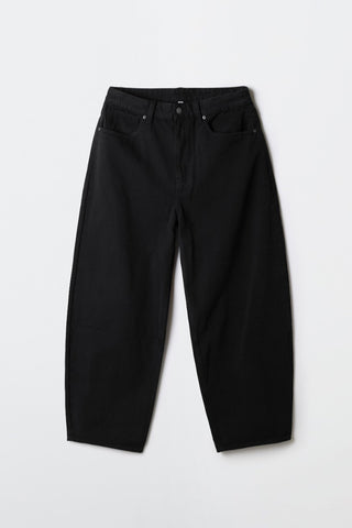 Men Curved Balloon Wide Pants - Black