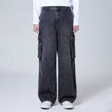 SPAO Men Cargo Wide Jeans SPTJF23C57 Vintage Indigo
