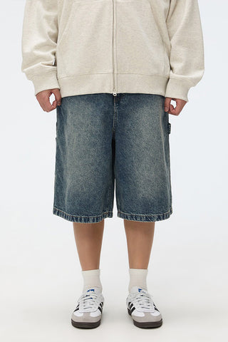 Men Carpenter Shorts - Vintage Indigo