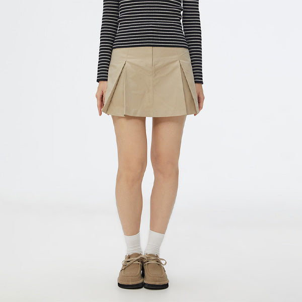 SPAO Women Pleated Mini Skirt SPWHF23G11 Beige